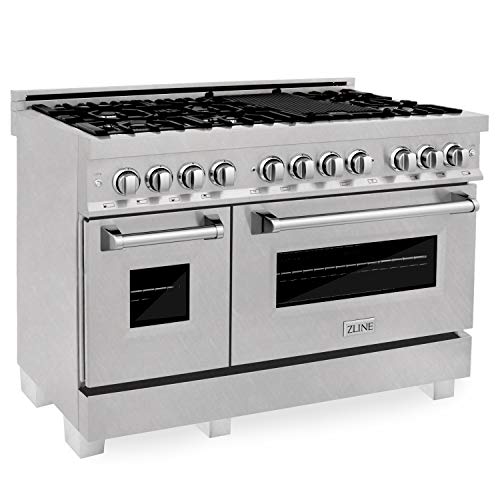 ZLINE 48' 6.0 cu. ft. Dual Fuel Range with Gas Stove and Electric Oven in Fingerprint Resistant Stainless Steel (RAS-SN-48)