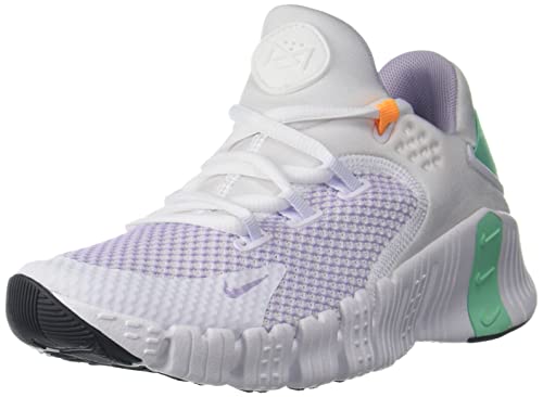 Nike Women's Free Metcon 4 CZ0596-010, White/Dark Smoke Grey/Green Glow/Infinite Lilac, 8