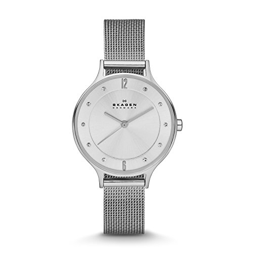 Skagen Women's Anita Lille Three-Hand Silver Stainless Steel Mesh Band Watch (Model: SKW2149)