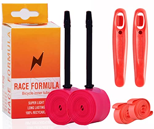 Bike Tube 700x18/32C Presta Valve Only 35g, Road Bicycle Tubes with Tire Levers and Strips, 700C Bike Tube Compatible with 700x18C 700x20C 700x21C 700x23C 700x25C 700x28C 700x30C 700x32C Tire Tube