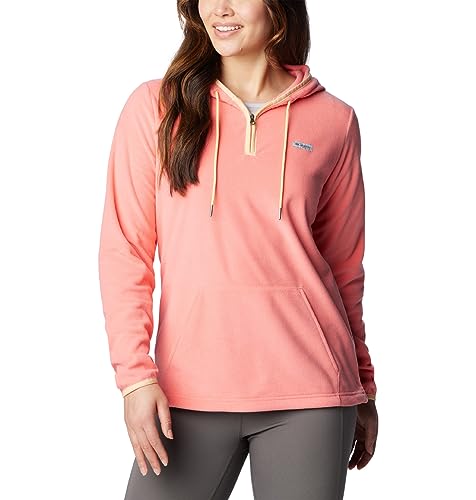 Columbia Women's Tidal Fleece Hoodie, Salmon/Cocoa Butter, X-Large