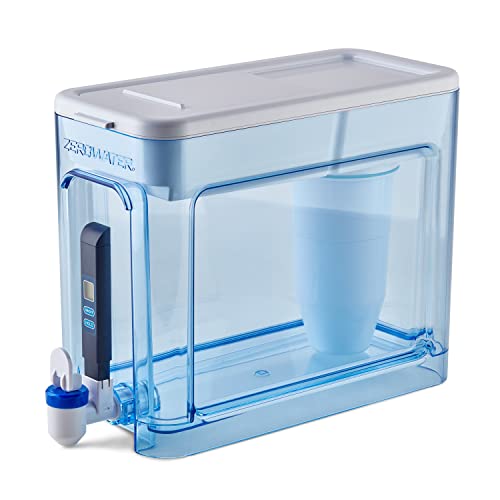 ZeroWater 32-Cup Ready-Read 5-Stage Water Filter Dispenser - 0 TDS for Improved Tap Water Taste NSF Certified to Reduce Lead, Chromium, and PFOA/PFOS