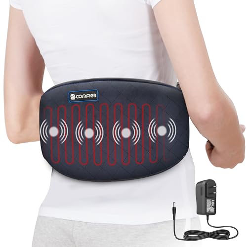 COMFIER Heating Pad for Back Pain,Heat Belly Wrap Belt with Vibration Massage, Fast Heating Pads with Auto Shut Off, for Lumbar, Abdominal, Leg Cramps Arthritic Pain Relief,Mothers Gifts for Mom