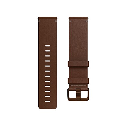 Fitbit Versa Family Accessory Band, Official Fitbit Product, Premium Horween Leather, Cognac, Large