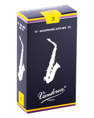 Vandoren SR213 Alto Sax Traditional Reeds Strength 3; Box of 10