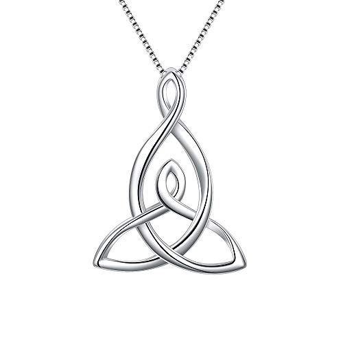 FANZE Celtic Necklace 925 Sterling Silver Good Luck Irish Knot Triquetra Timeless Love Pendant Necklace Jewelry Set Jewelry Set Necklace Dangle Earrings Set