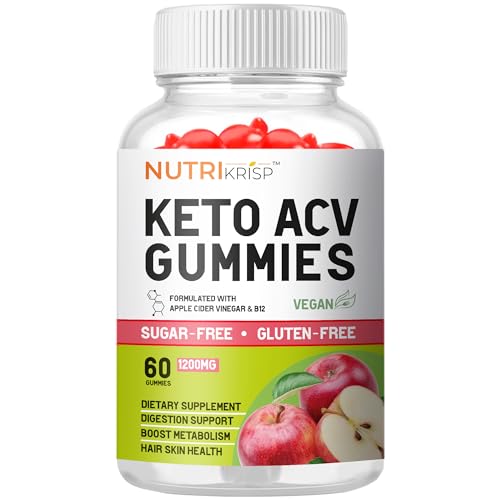 Keto ACV Gummy for Advanced Weight Loss & Rapid Belly Fat Burn - Sugar Gluten Free Pro Active Super Apple Cider Vinegar Diet Supplement for Men Women - Support Digestion Metabolism Hair Skin (1200MG)