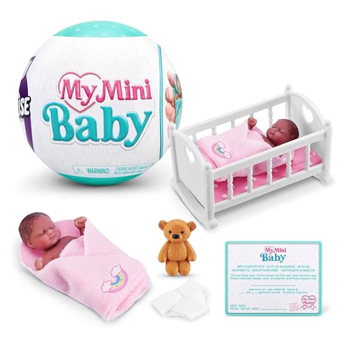 5 Surprise My Mini Baby Series 1 by ZURU, Collectible Mystery Capsule, Toy for Girls, Realistic Miniature Baby, Playset and Accessories