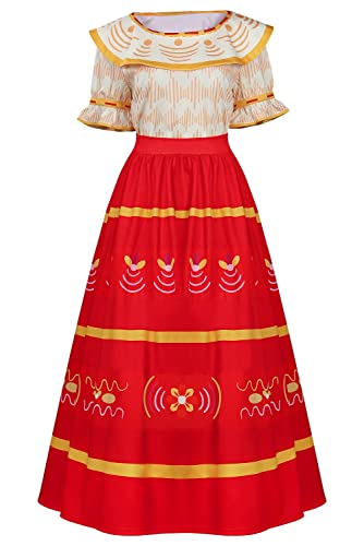 Womens Dolores Costume Dress Adult Dolores Madrigal Cosplay Full Set Outfit,Large