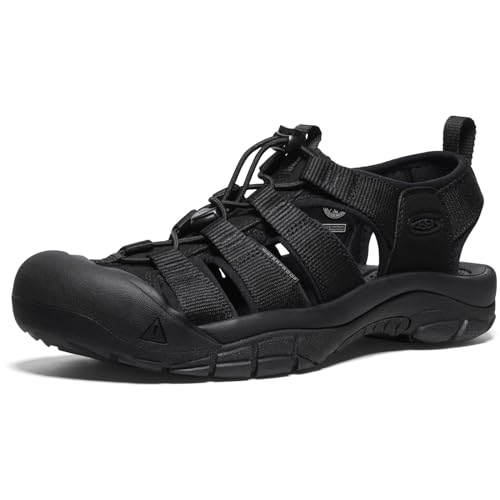 KEEN Men's Newport H2 Closed Toe Water Sandals, Triple Black, 11 US