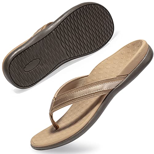 LLSOARSS Women's Flip Flops with Arch Support,Best Orthopedic Sandals for Plantar Fasciatis Heel & Foot Pain