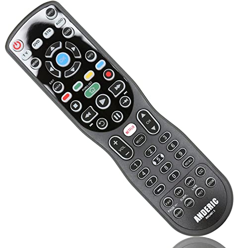 Anderic 4-Device Universal Remote Control with Macro, Learning, Backlight, Netflix Apps Keys for All TVs, Streaming Players, BluRay Player, Audio System, Xbox, Apple TV and More - IR only