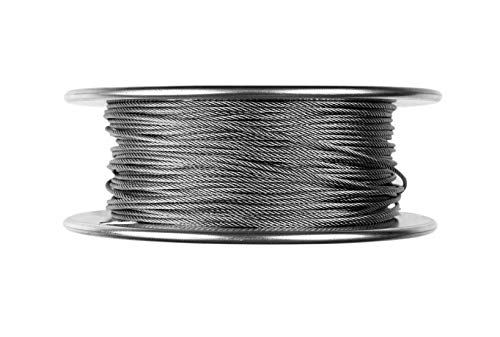 Laureola 3/32' Stainless Steel Aircraft Wire Rope 7x7 Strand 304 Grade - Versatile Uses in Construction, DIY, Outdoors, Marine Rigging, Agriculture, and Industrial Applications (250 ft)