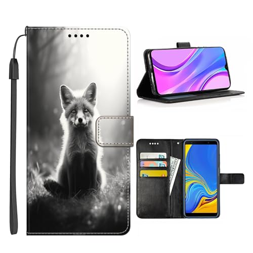 Elgzigok Wallet Phone Case for iPhone X/Xs with Fox-aa12 - Stylish and Functional PU Leather-Free Smartphone Case with Card Holder Multicolor