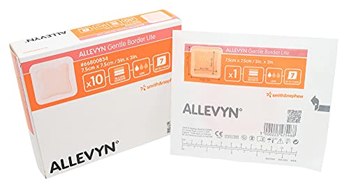 Smith & Nephew Foam Dressing Allevyn Gentle Border Lite 3 X 3' Square Adhesive Sterile (#66800834, Sold Per Box)