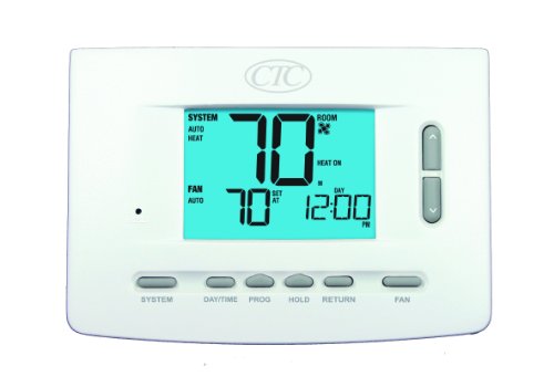 CTC 73257P Wall Thermostat, 5/2 and 7 Day or Non Programmable, Up to 3 Heat/2 Cool Heat Pump Systems, 3 Square Inch Display