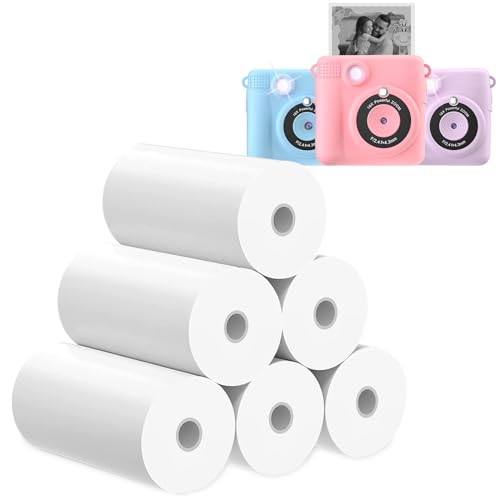Printer Paper,6 Rolls for Kids Instant Print Camera,HD Printing Thermal Print Paper Set Portable Refill Print Paper