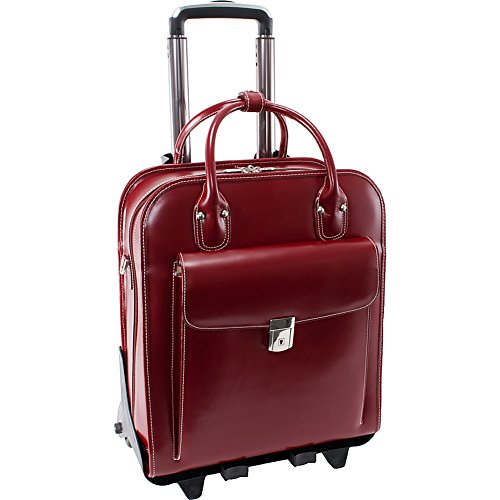 McKlein W Series Laptop Roller, Red Trimmed In Sand Leather (96496)