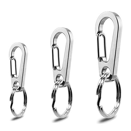 IVIA Dog Tag Clips/Multiple Size 304 Stainless Steel Quick Clip with Rings/Easy Change Pet ID Tag Holder for Small/Medium/Large Dog Cat Collars and Harnesses.(3 Pack)