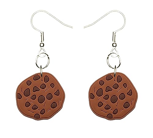 Chocolate Chip Cookie Earrings Hypoallergenic Silver Plated Fishhooks Yazzle Dazzle Baking Cooking Chef Salt Pepper Frying Pan Mixer Blender