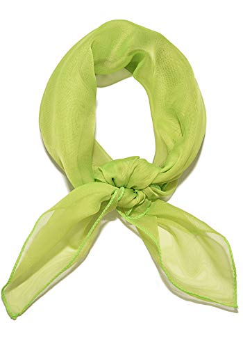 Sidecca Retro Classic Chiffon Square Neck Head Scarf (One Size, Lime)