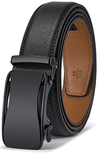 BULLIANT Men's Belt, Slide Ratchet Belt For Gift Men Dress Pant Shirt Oxfords,Trim To Fit(Black,28'-34' Waist Adjustable)