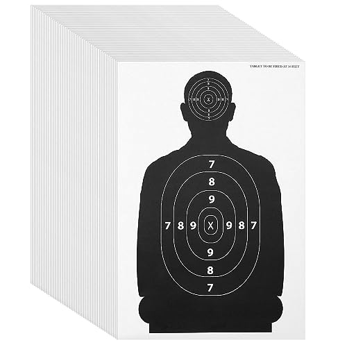 Juvale 50 Pack Paper Shooting Targets for Range Bulk, Silhouette for Hunting, Handguns, Pistols, Rifles (17 X 25 in)