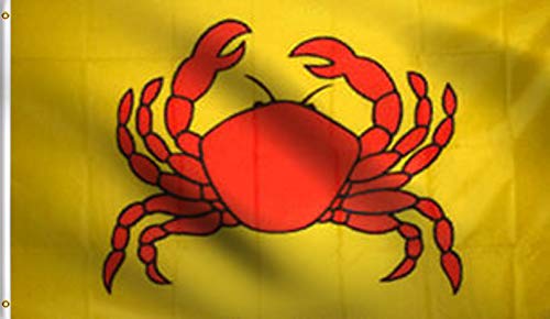 DMSE Crab Advertising Store Message Commercial Business Flag 3X5 Ft Foot 100% Polyester 100D Flag UV Resistant (3' X 5' Ft Foot)