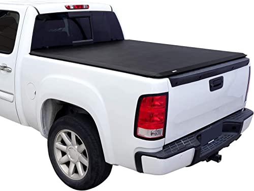 Amazon Basics Soft Roll Up Tonneau Cover for 2014-2019 Chevy Silverado, GMC Sierra 1500, Fleetside, Bed Length 5.8'