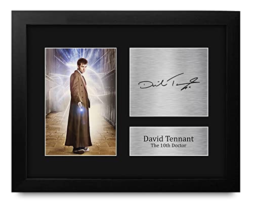 HWC Trading David Tennant Dr Who Gifts USL Framed Printed Signed Autograph Picture for TV Show Fans - US Letter Size