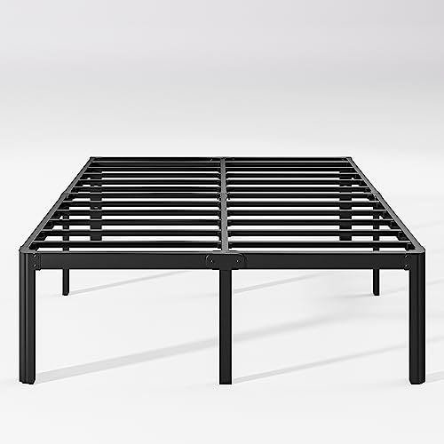 Hunlostten 16' High Queen Bed Frame No Box Spring Needed, Heavy Duty Metal Platform Bed Frame Queen Size with Round Corners, Easy Assembly, Noise Free, Black
