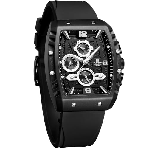 NAVIFORCE Men Quartz Watch Auto Date Week Business Dress Analog Wrist Watches BWB