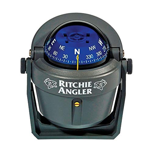 Ritchie Navigation RA-91 Angler Compass - Bracket Mount, Gray with Blue Dial, 2-3/4'