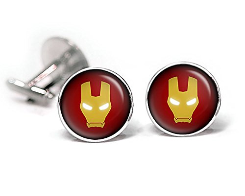 Ironman Cufflinks, Iron Man Tie Clip, Avengers Jewelry, Age of Ultron Tack, Superhero Wedding Party Jewelry Gifts, Groomsmen