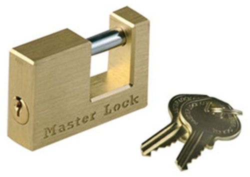 Master Lock 605DAT Shackle 15/16' Length x 7/16' Inner Width, 2' Body Width, Solid Brass Coupler Lock, Gold