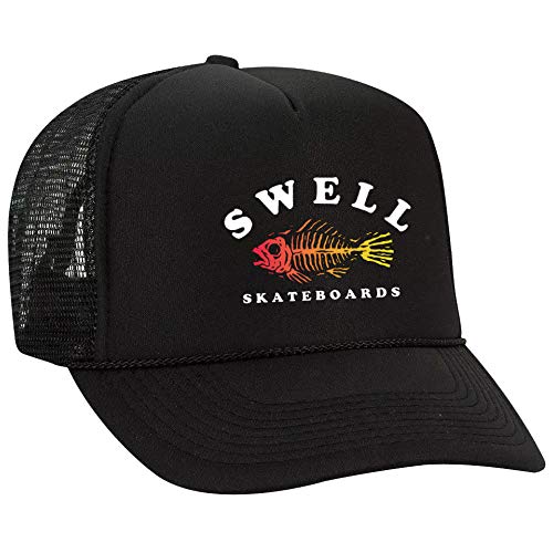 Swell Skateboards Foam Trucker Hats for Men and Women | Snapback & Mesh Baseball Cap Black…