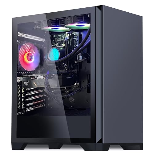 HELLOLAND Ares Gaming Desktop - AMD Ryzen 5 5600X 6 -Core 3.7GHz - RTX 4060 8G - 32GB DDR4 3200MHz - 1T M.2 NVMe SSD- WiFi -240AIO Liquid Cooler - Windows 11 Pro Desktop Computer