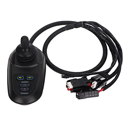 Electric Wheelchair Joystick Controller, IPX5 Waterproof 360° Rotation Electric Wheel Chair Controller, Universal Replacement 4 Key Joystick Controller, 24V DC Motors