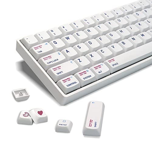PBT Keycaps 134 Keys DIY Keyboard Accessories White keycaps XDA Profile Keycaps Dye-Sublimation for Cherry Gateron MX Switches Mechanical Gaming Keyboards(with 1.75U Shift)