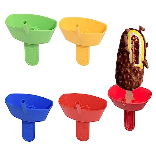 Drip Free Popsicle Holder, 4 Pack Reusable Popsicle Holder Mess Frozen Treats with Straw Ice Popsicle Protectors Party Necessity for Kids