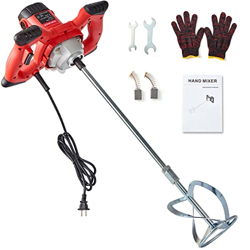 Goyappin 2300W Cement Mixer, Handheld Concrete Mixer for Drill,with 6 Adjustable Speed, Portable Electric Cement Mixer for Mixing Mud,Mortar, Plaster,Cement, Paint, Fodder