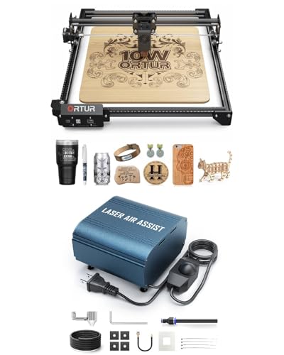 Ortur Laser Master 2 S2 LU2-10A, 10W Output Power Laser Engraver and Cutter and 30L Laser Air Assist