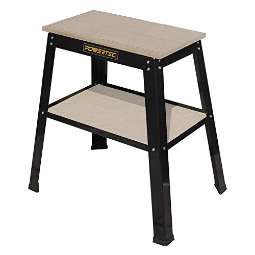POWERTEC Tool Stand, MDF Split Top Expands to 20'x25', 32' Work Height Power Tool Stand for Drill Press, Belt Sander, Bench Grinder, Band Saw, Scroll saw, and Planer (UT1002)