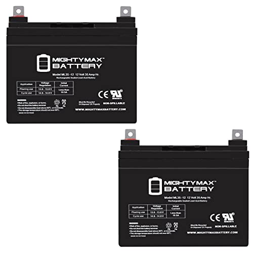 Mighty Max Battery 12V 35Ah Pride Mobility BATLIQ1017 AGM U1 Replacement Battery - 2 Pack