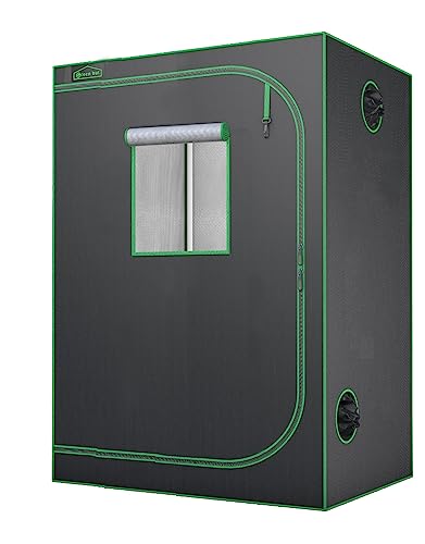 Green Hut Indoor Grow Tent 48'X24'X60' 600D Mylar Hydroponic Grow Tent for Indoor Plant Tent with Observation Window and Removable Floor Tray