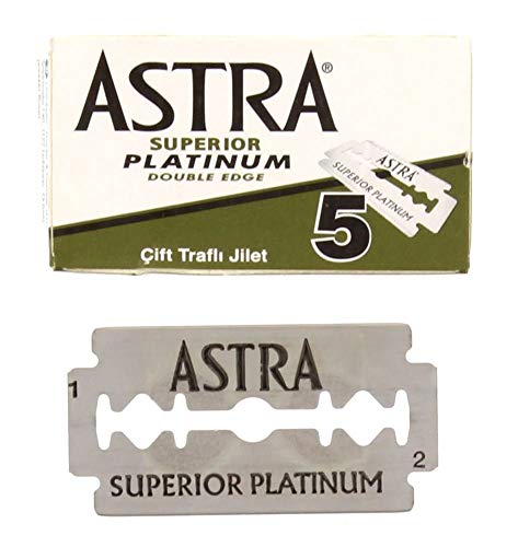 Astra Superior Premium Platinum Double Edge Safety Razor Blades, 5 Count (Pack of 3)