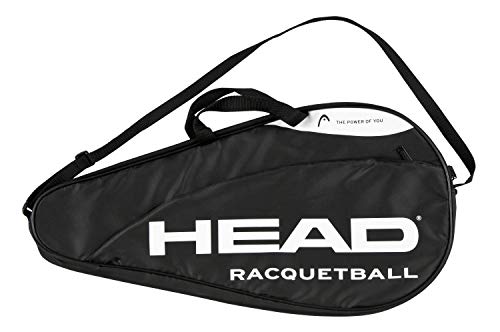 HEAD Racquetball Deluxe Coverbag - Racket Carrying Bag with Accessory Compartment & Adjustable Shoulder Strap, Black