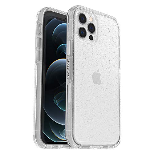 OtterBox iPhone 12 & iPhone 12 Pro Symmetry Series Case - STARDUST (SILVER FLAKE/CLEAR), Ultra-Sleek, Wireless Charging Compatible, Raised Edges Protect Camera & Screen