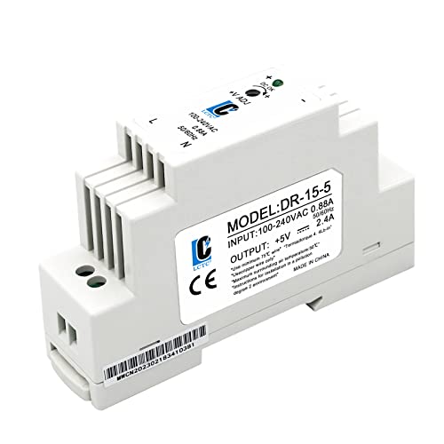 LCLCTC DC 5V Din Rail Slim Switching Power Supply 15W 2.4A(Input:100-240VAC,Output:5VDC,50/60HZ) Power Supply Adapter Switch Switching Converter (Volts_of_Direct_Current, 5)