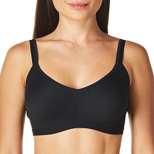 Warner's Women's Easy Does It Underarm-Smoothing with Seamless Stretch Wireless Lightly Lined Comfort Bra Rm3911a, Rich Black, 2XL